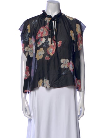 Ulla Johnson Silk Floral Print Blouse