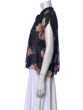 Ulla Johnson Silk Floral Print Blouse