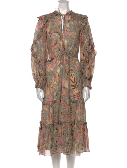 Ulla Johnson Paisley Print Midi Length Dress