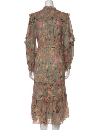 Ulla Johnson Paisley Print Midi Length Dress