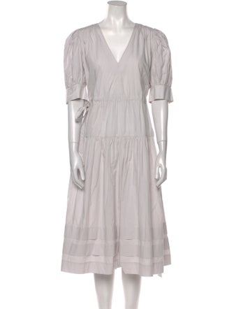 Ulla Johnson V-Neck Midi Length Dress