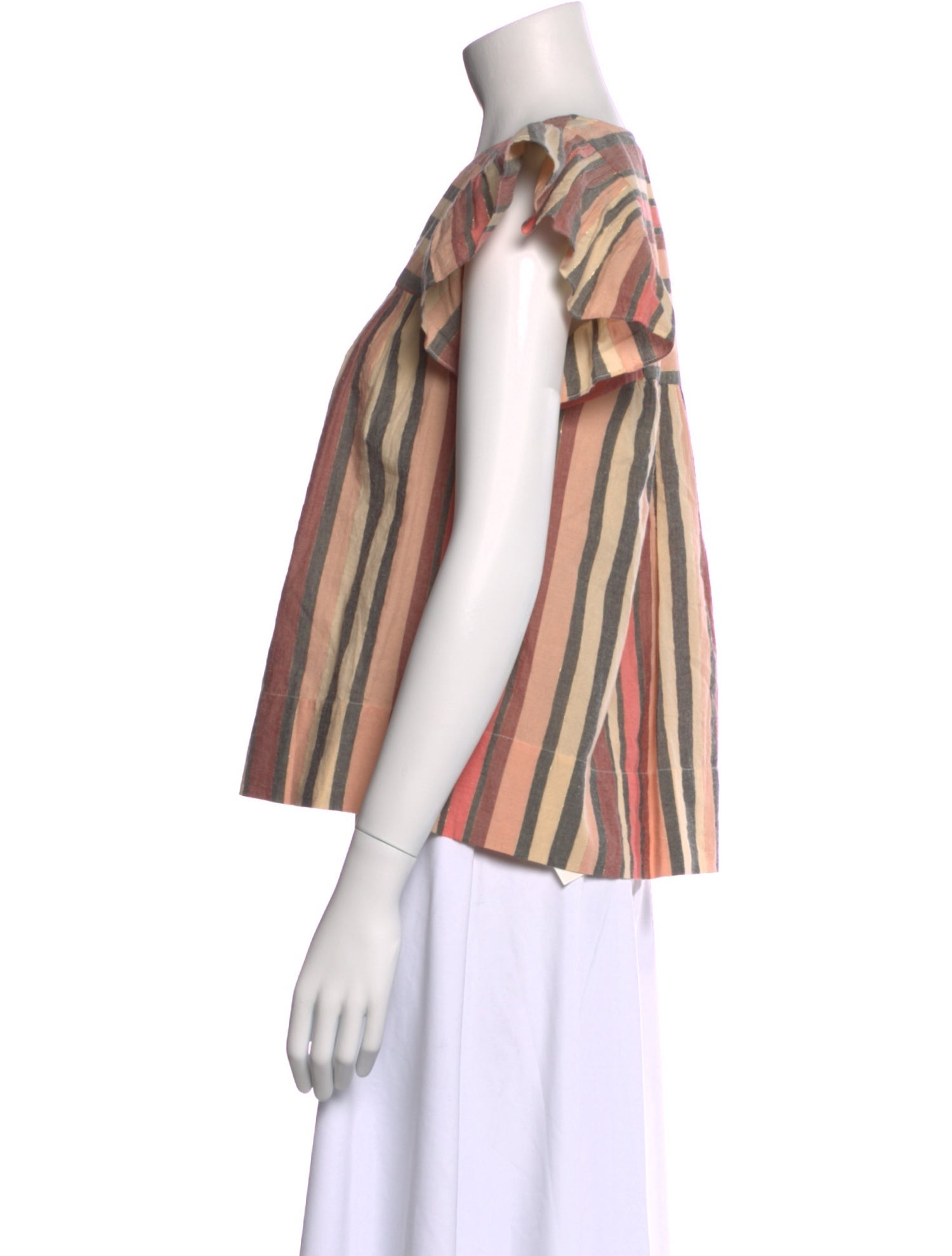 Ulla Johnson Striped V-Neck Blouse