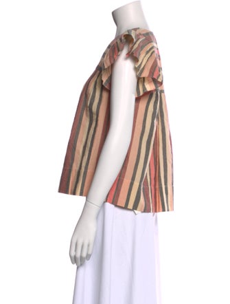 Ulla Johnson Striped V-Neck Blouse