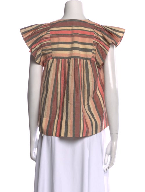 Ulla Johnson Striped V-Neck Blouse