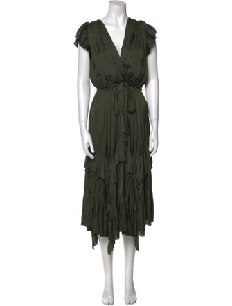 Ulla Johnson V-Neck Midi Length Dress