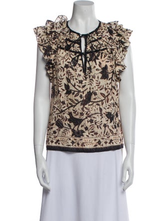 Ulla Johnson Printed V-Neck Blouse