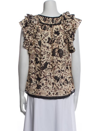 Ulla Johnson Printed V-Neck Blouse