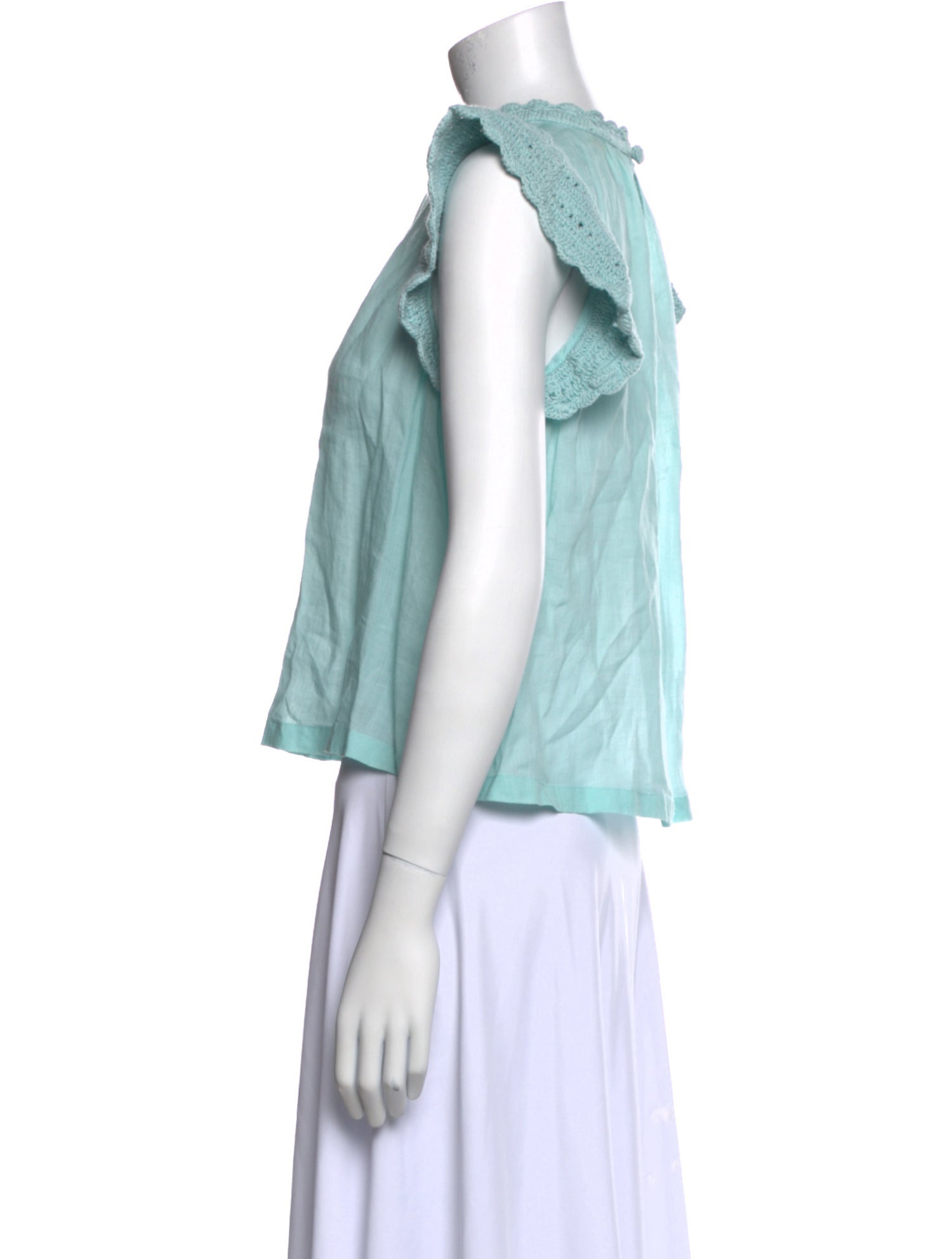 Ulla Johnson Bateau Neckline Sleeveless Crop Top