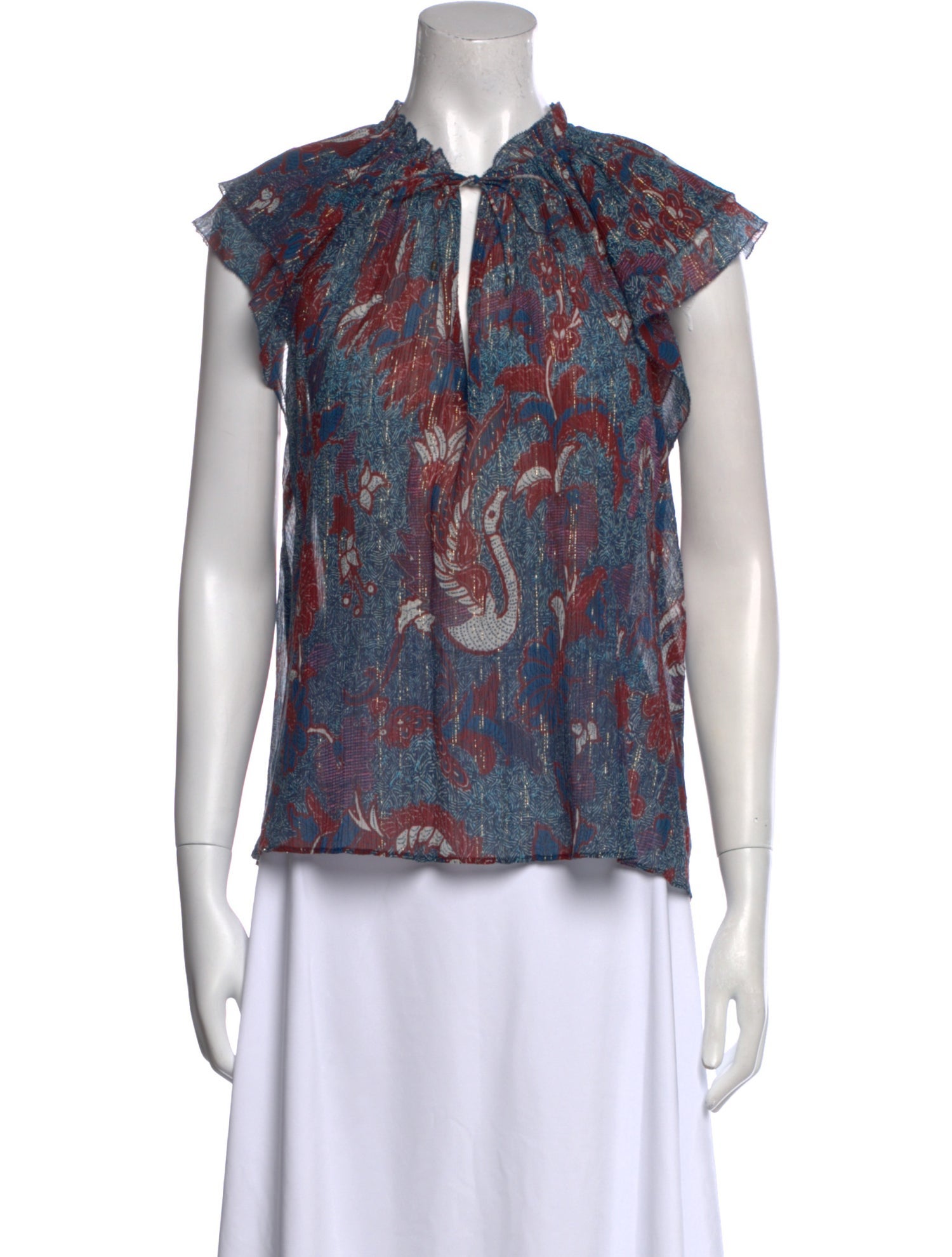 Ulla Johnson Printed V-Neck Blouse