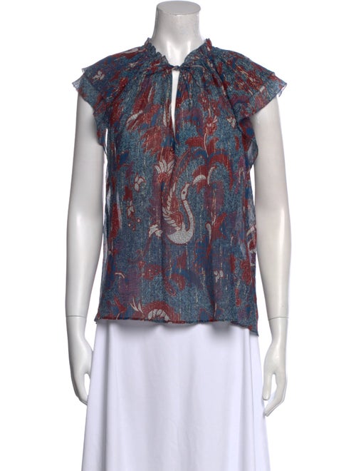 Ulla Johnson Printed V-Neck Blouse