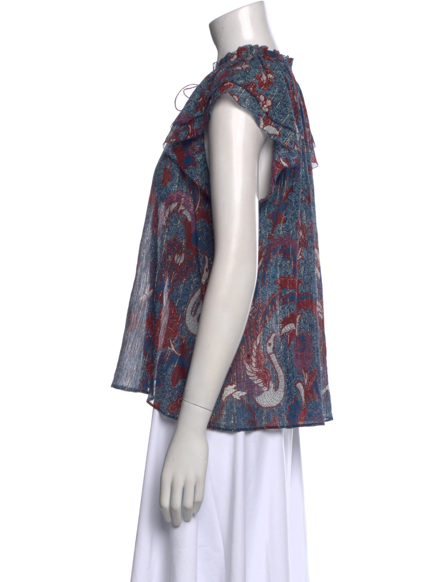 Ulla Johnson Printed V-Neck Blouse