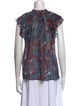 Ulla Johnson Printed V-Neck Blouse