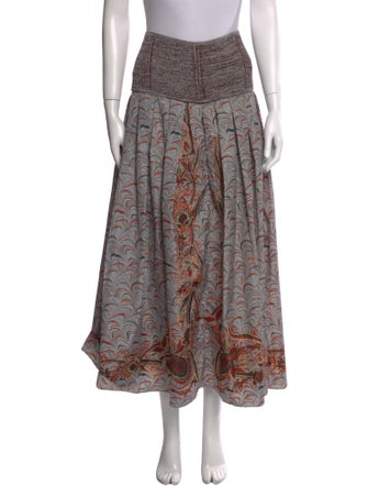 Ulla Johnson Floral Print Midi Length Skirt