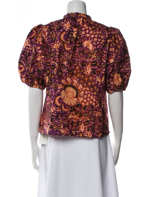 Ulla Johnson Floral Print V-Neck Blouse