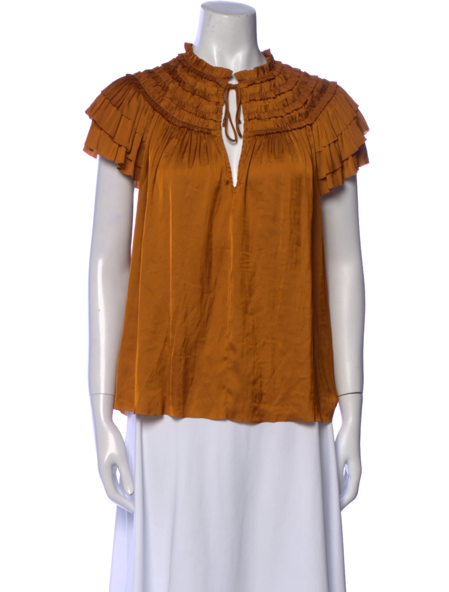 Ulla Johnson Mock Neck Short Sleeve Blouse