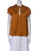 Ulla Johnson Mock Neck Short Sleeve Blouse