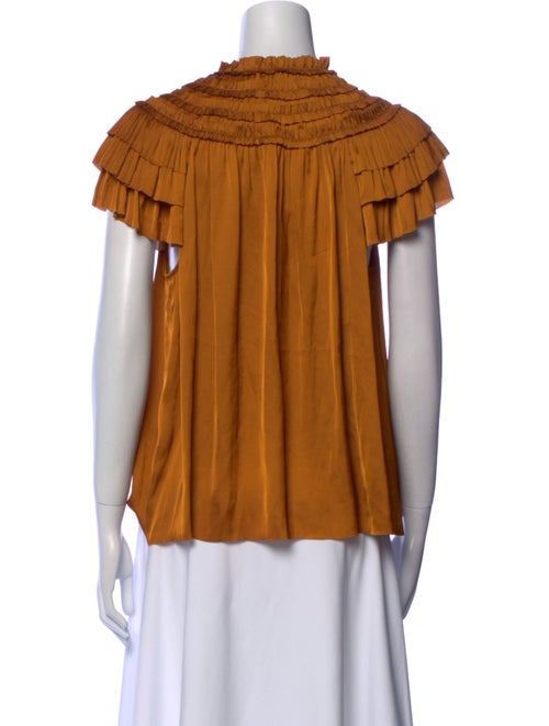 Ulla Johnson Mock Neck Short Sleeve Blouse