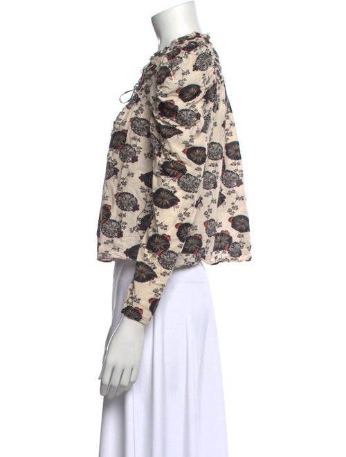 Ulla Johnson Floral Print Mock Neck Crop Top