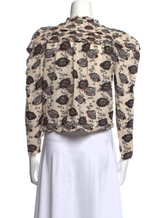 Ulla Johnson Floral Print Mock Neck Crop Top