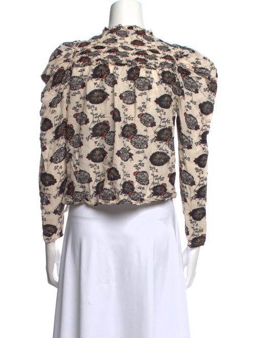 Ulla Johnson Floral Print Mock Neck Crop Top