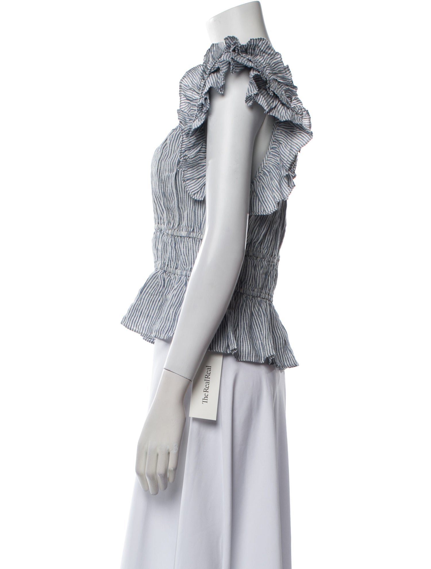 Ulla Johnson Linen Striped Crop Top