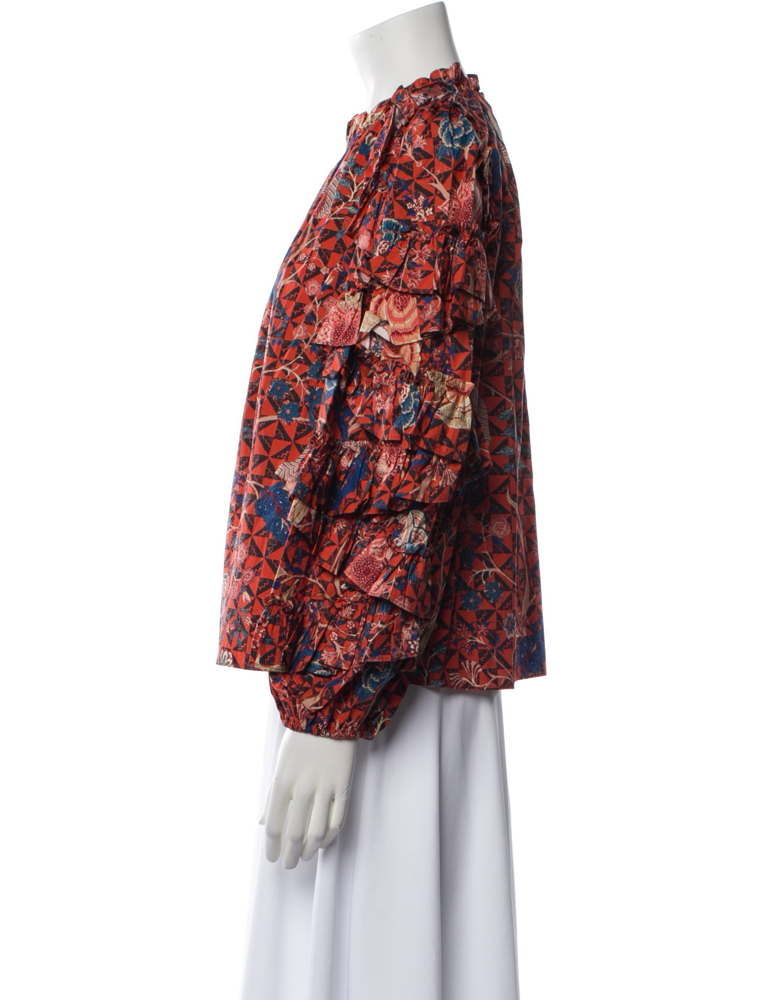 Ulla Johnson Floral Print Mock Neck Blouse w/ Tags