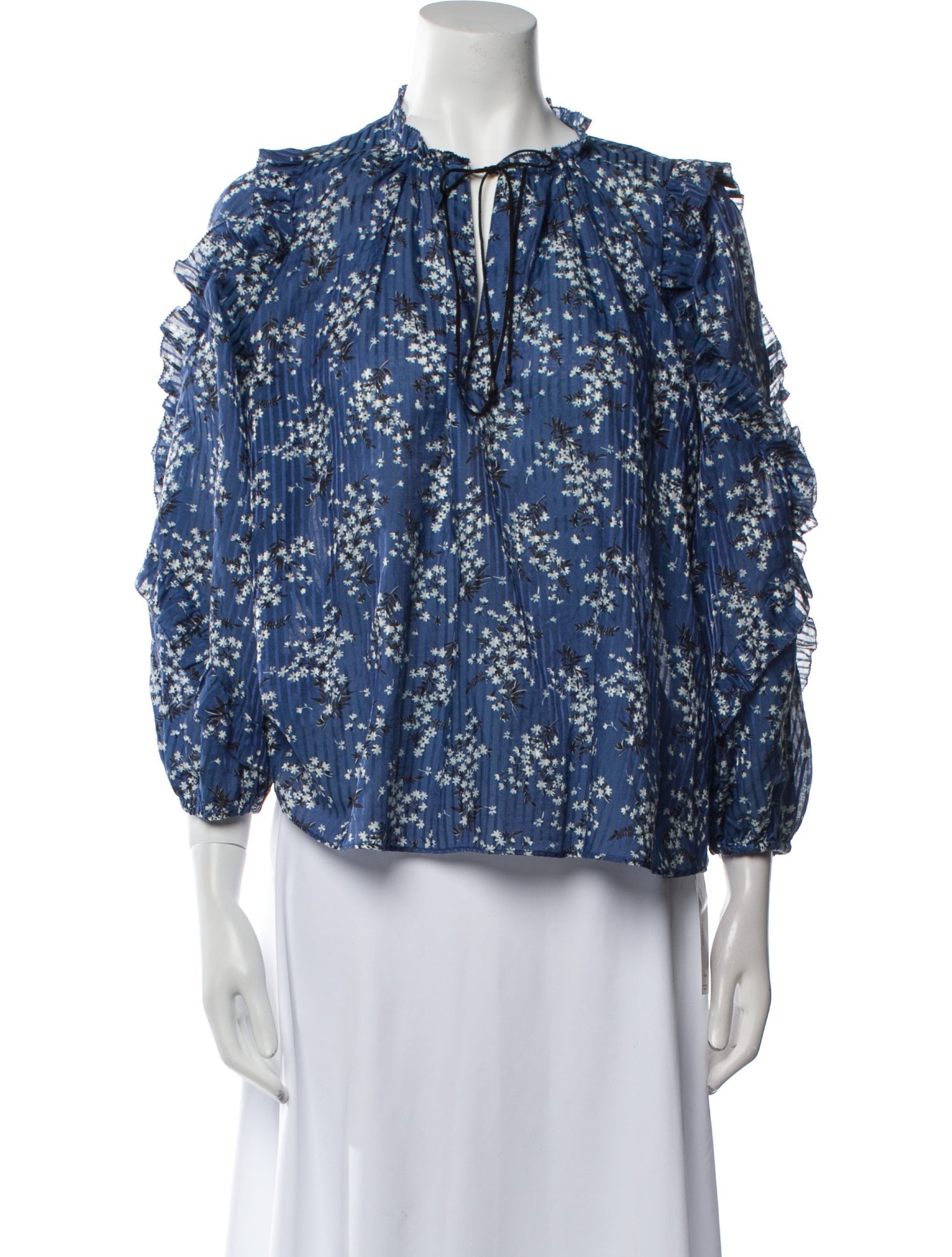 Ulla Johnson Floral Print Mock Neck Blouse