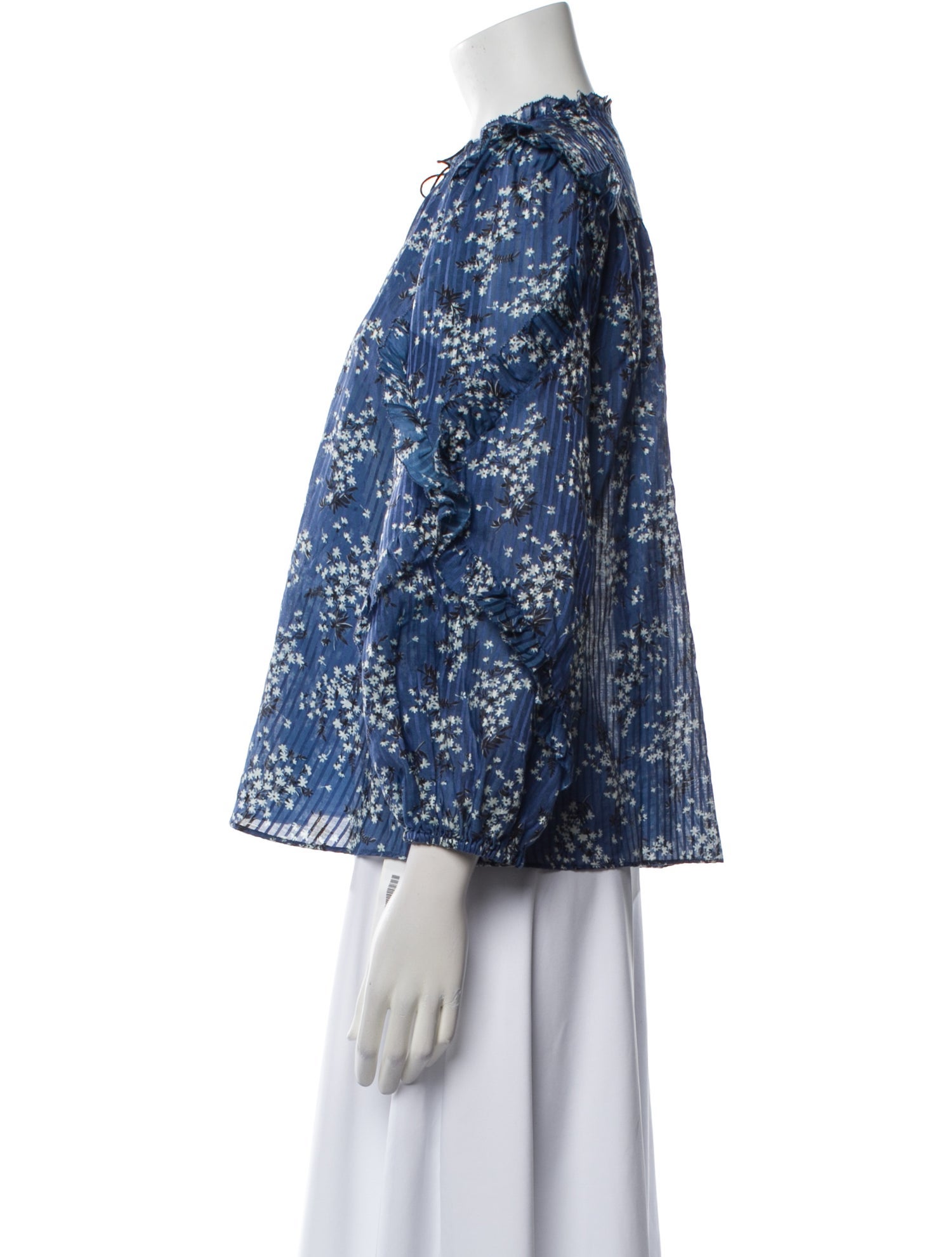 Ulla Johnson Floral Print Mock Neck Blouse