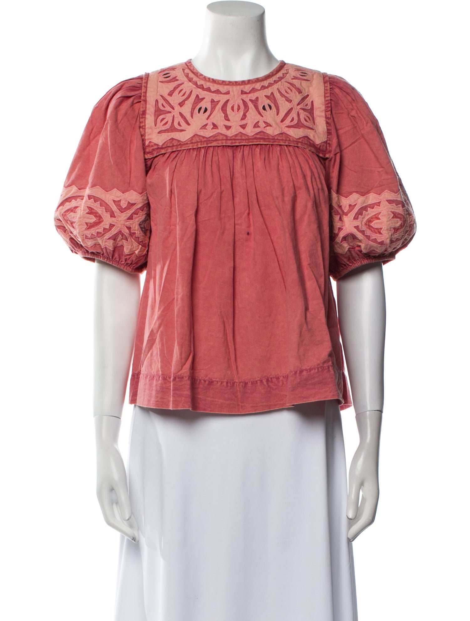 Ulla Johnson Crew Neck Short Sleeve Blouse