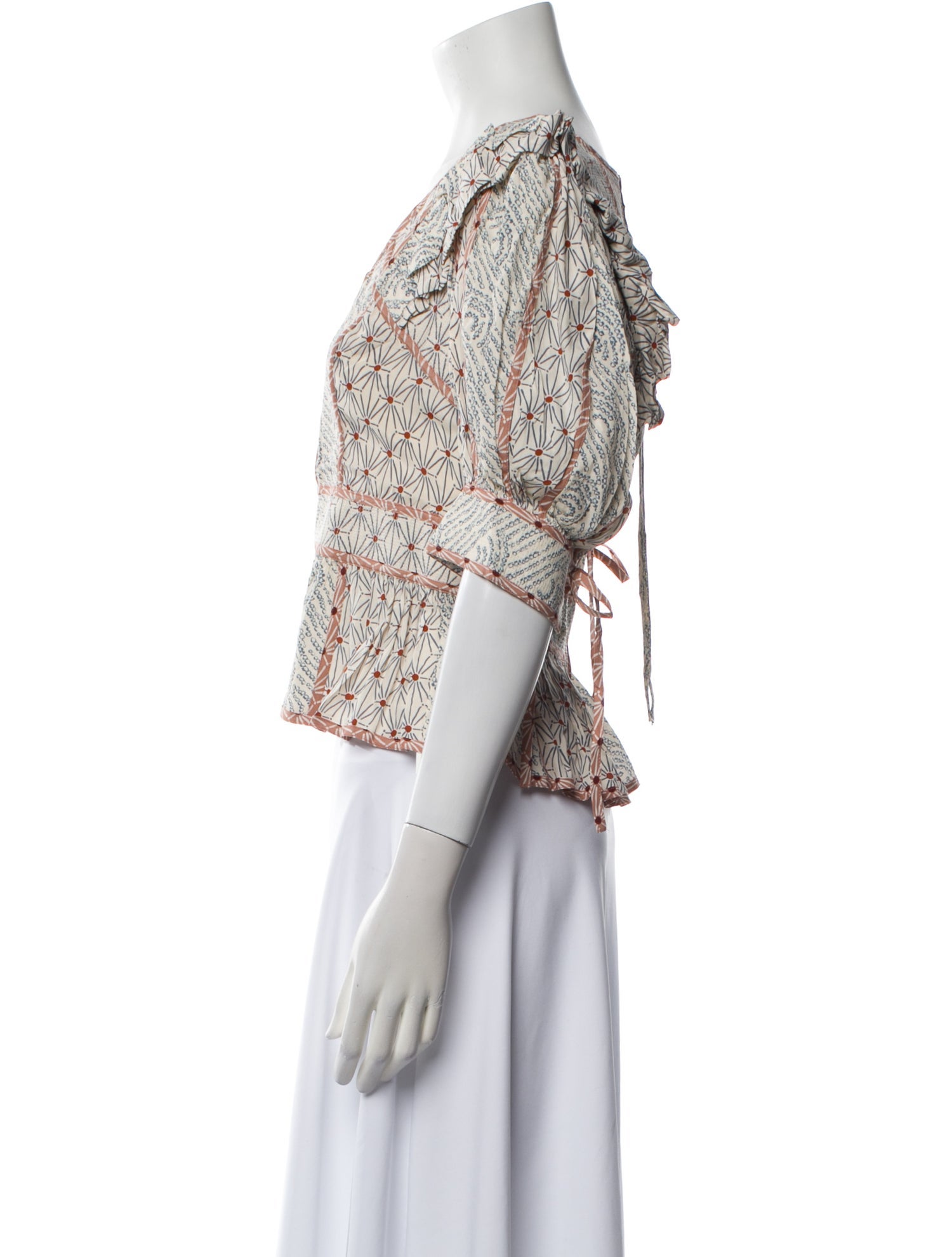 Ulla Johnson Paisley Print V-Neck Crop Top