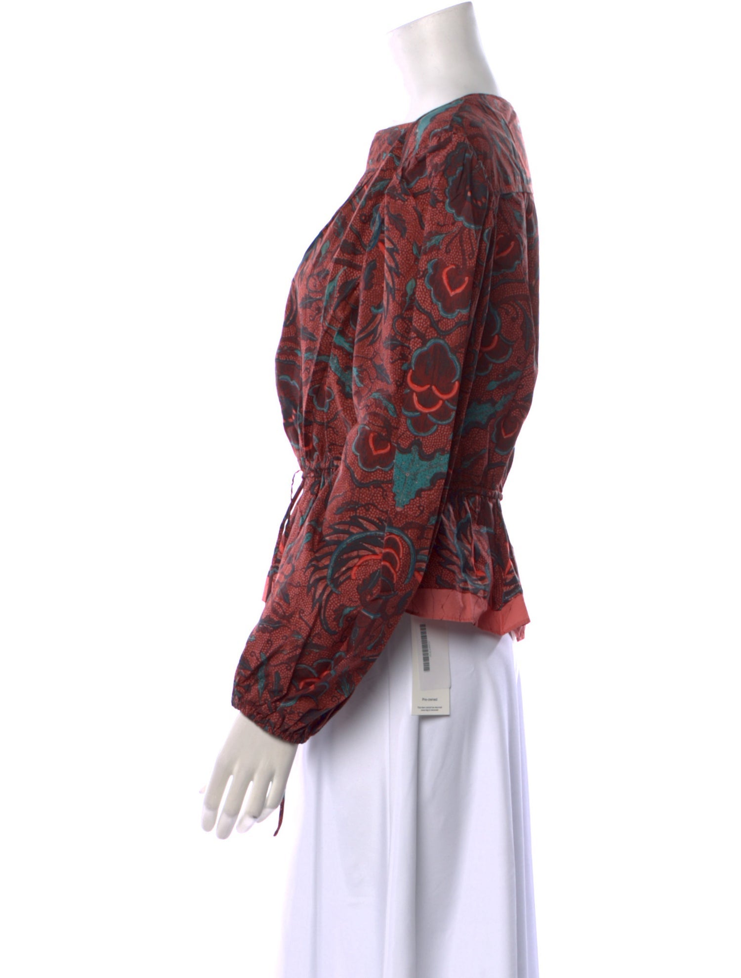 Ulla Johnson Paisley Print Square Neckline Crop Top