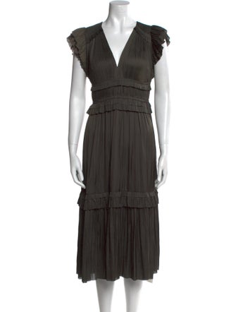 Ulla Johnson V-Neck Midi Length Dress