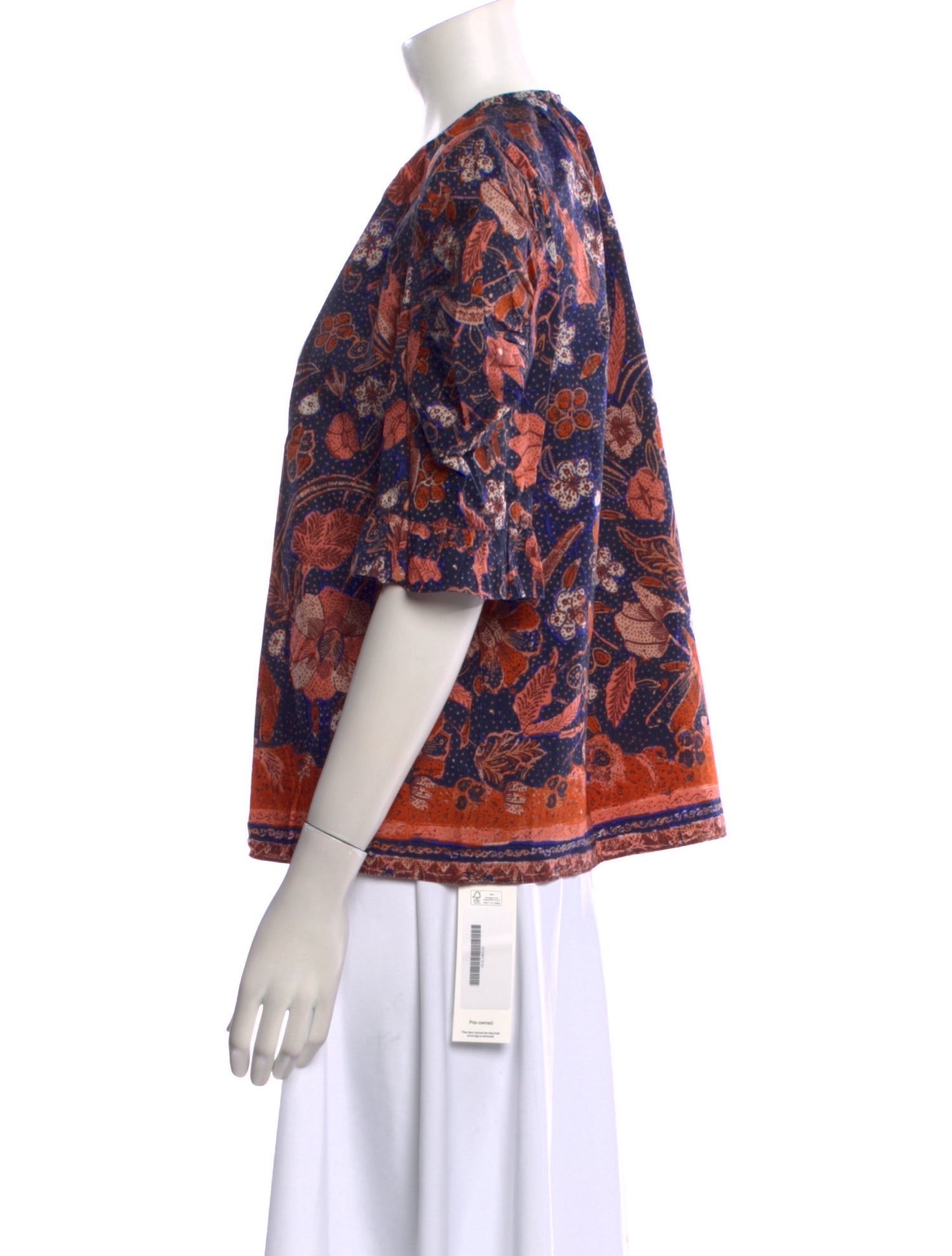 Ulla Johnson Floral Print Crew Neck Blouse