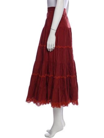 Ulla Johnson Eyelet Trim Midi Length Skirt