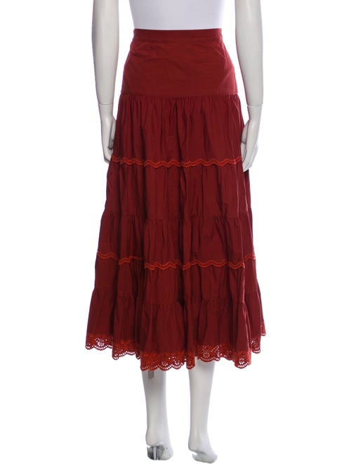 Ulla Johnson Eyelet Trim Midi Length Skirt