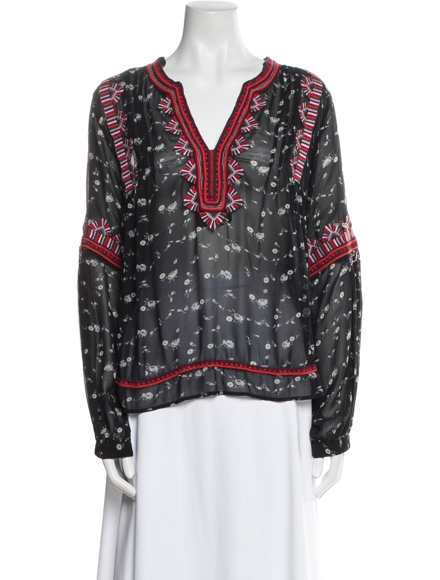 Ulla Johnson Silk Floral Print Blouse