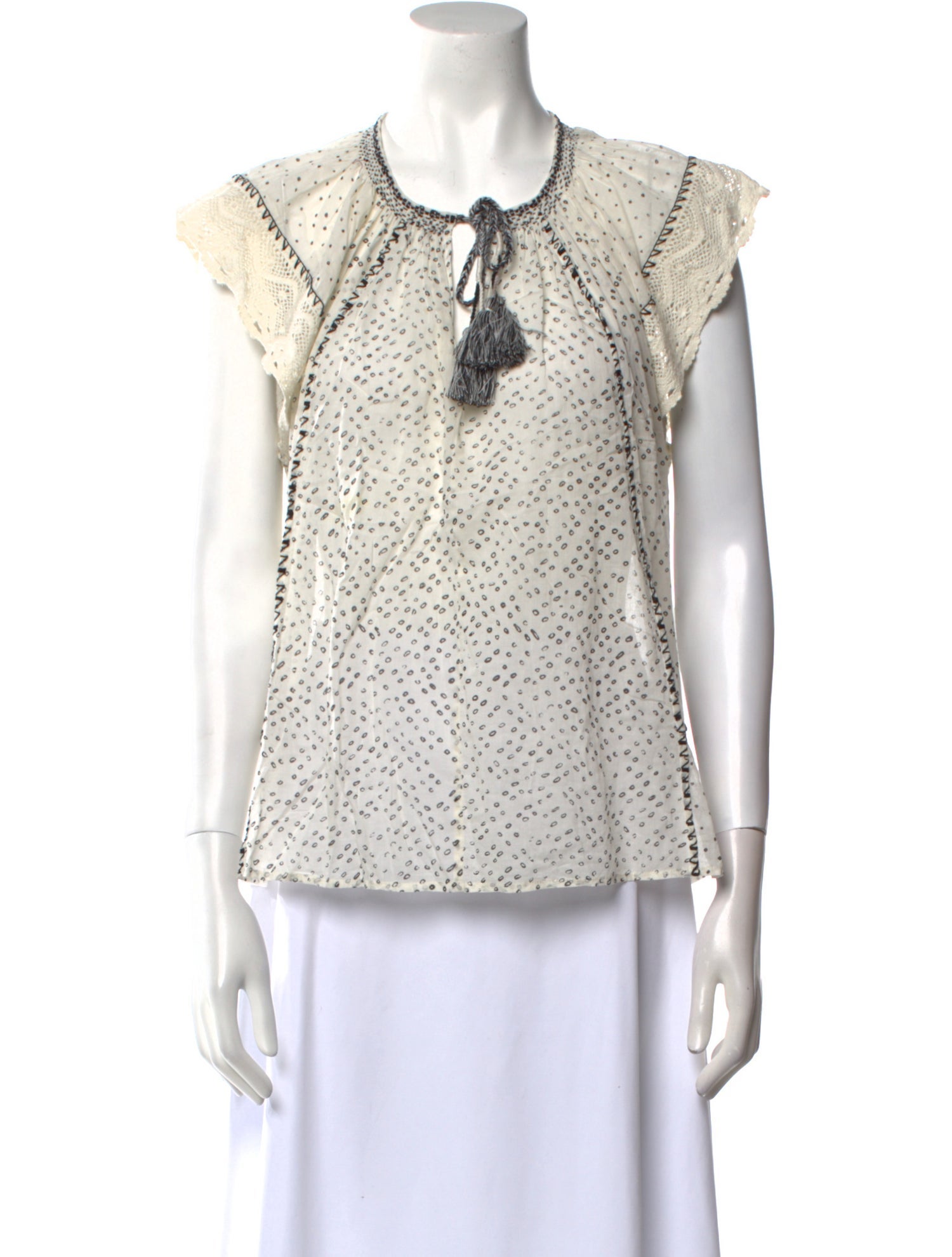 Ulla Johnson Printed Tie Neck Blouse