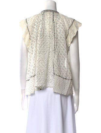 Ulla Johnson Printed Tie Neck Blouse