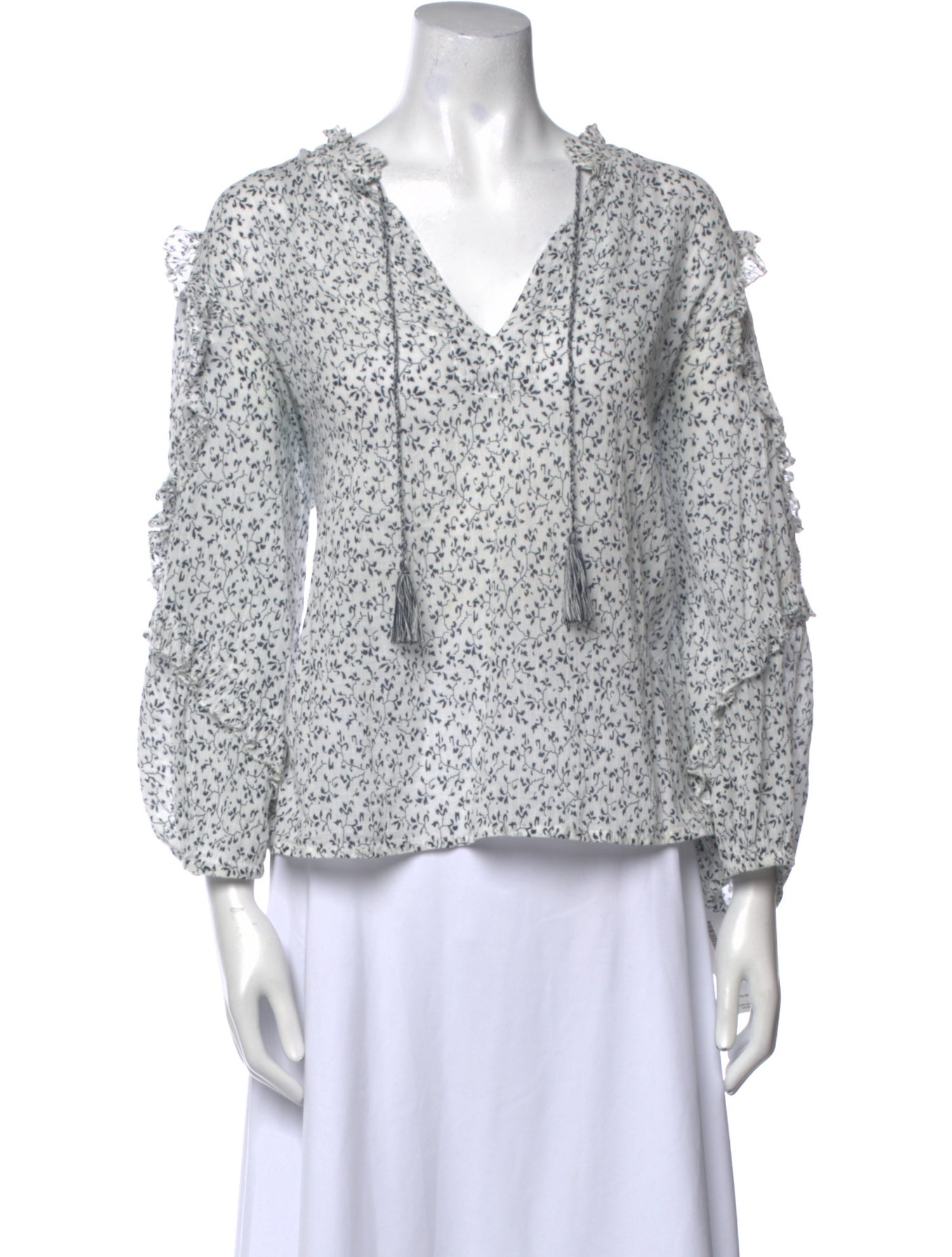 Ulla Johnson Floral Print V-Neck Blouse