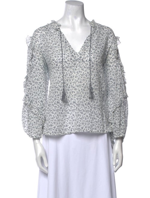 Ulla Johnson Floral Print V-Neck Blouse