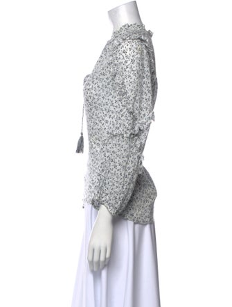 Ulla Johnson Floral Print V-Neck Blouse