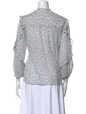 Ulla Johnson Floral Print V-Neck Blouse