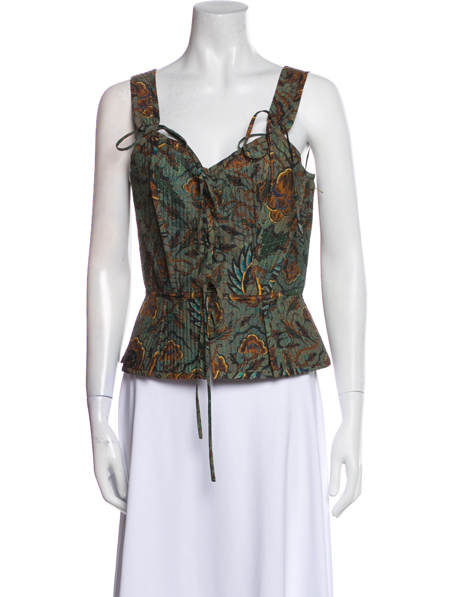 Ulla Johnson Paisley Print Square Neckline Top