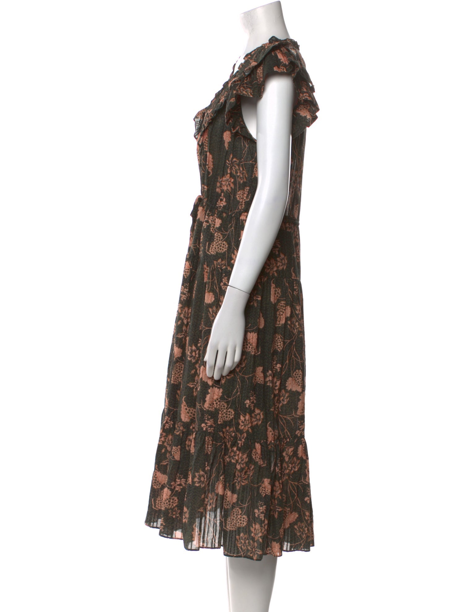 Ulla Johnson Floral Print Midi Length Dress
