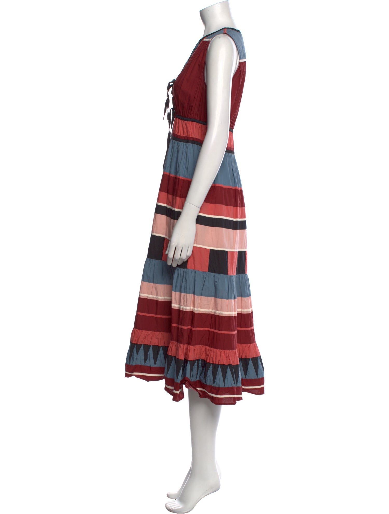 Ulla Johnson Striped Midi Length Dress