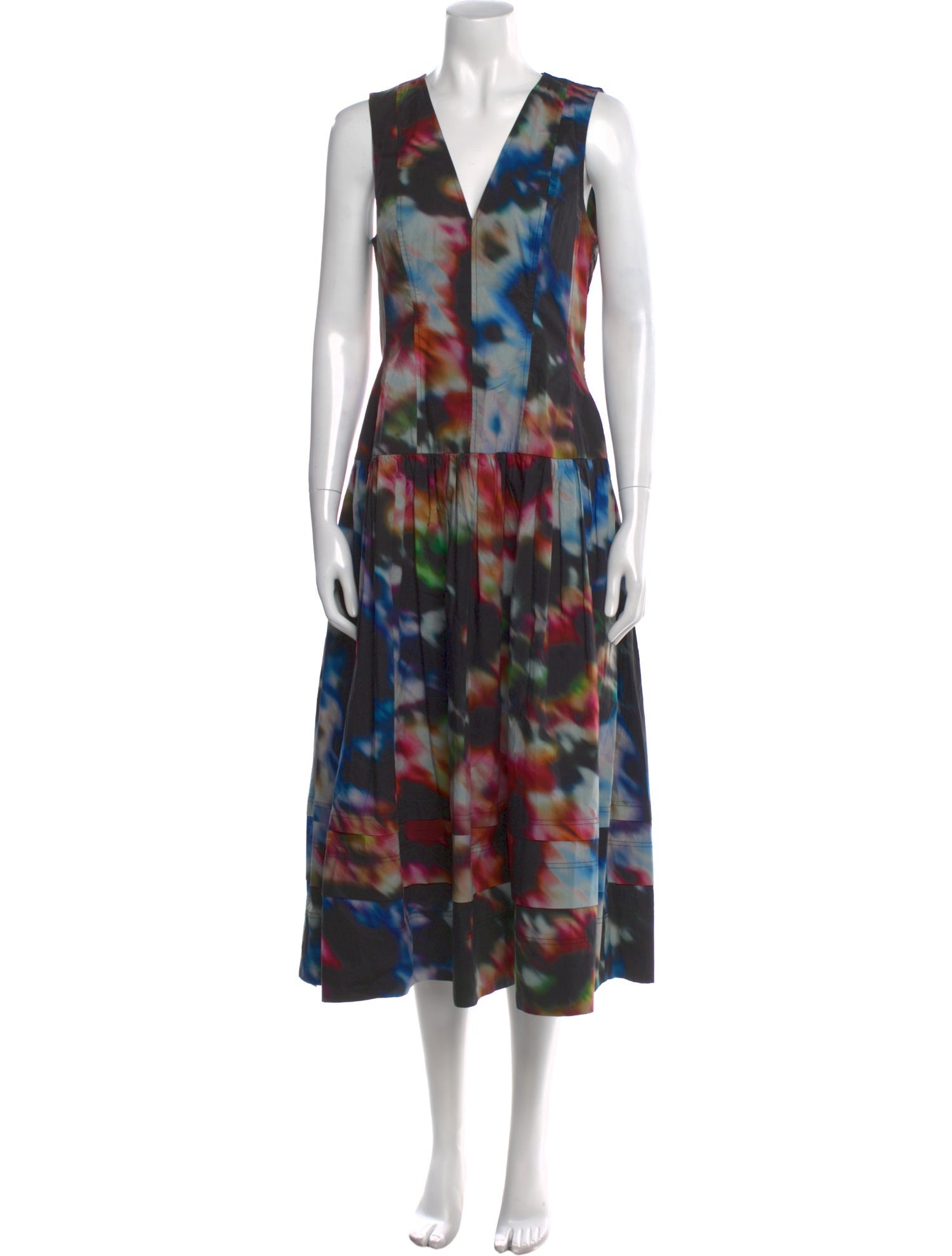 Ulla Johnson Tie-Dye Print Midi Length Dress