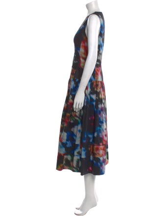 Ulla Johnson Tie-Dye Print Midi Length Dress