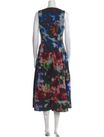 Ulla Johnson Tie-Dye Print Midi Length Dress
