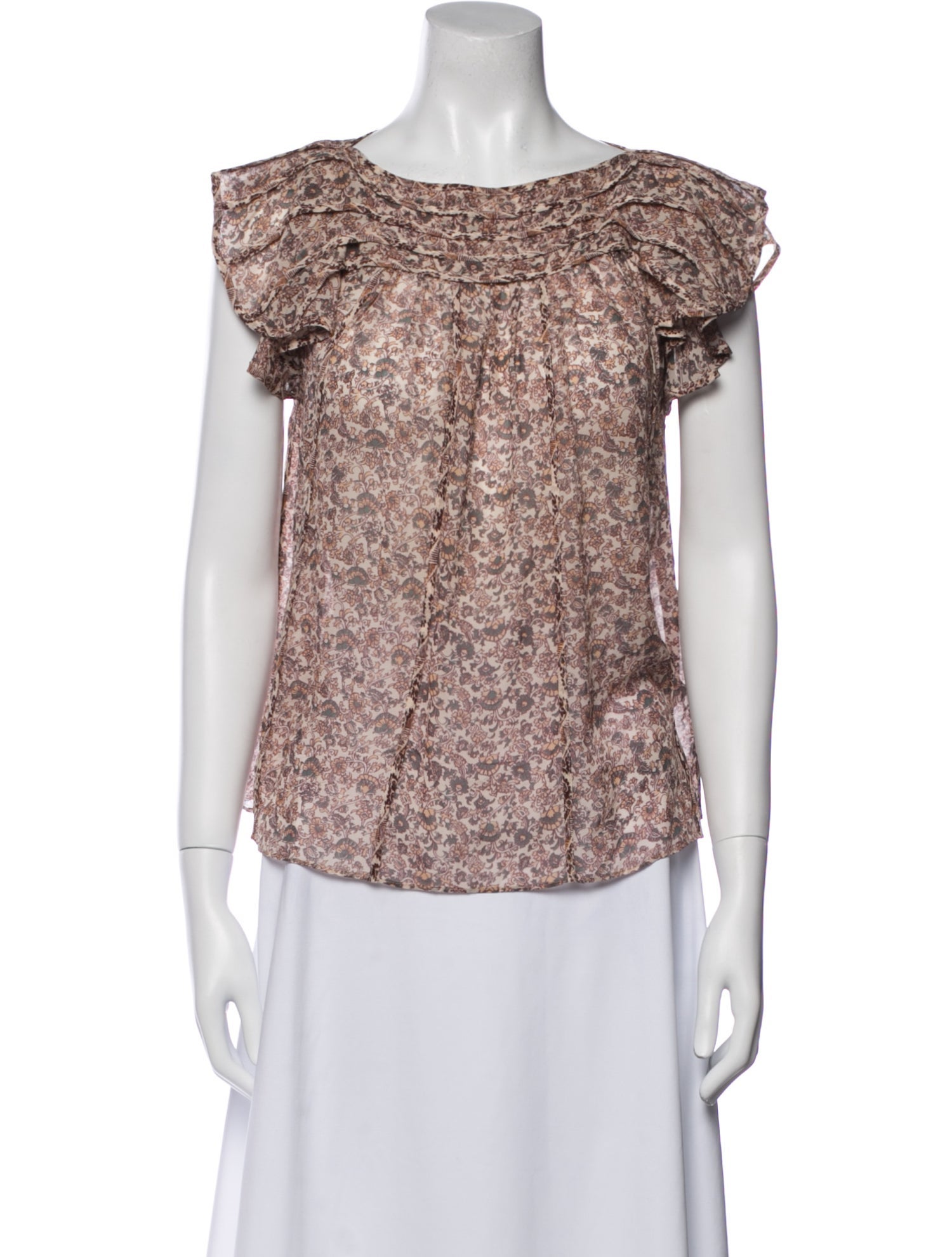 Ulla Johnson Silk Floral Print Blouse