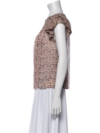 Ulla Johnson Silk Floral Print Blouse